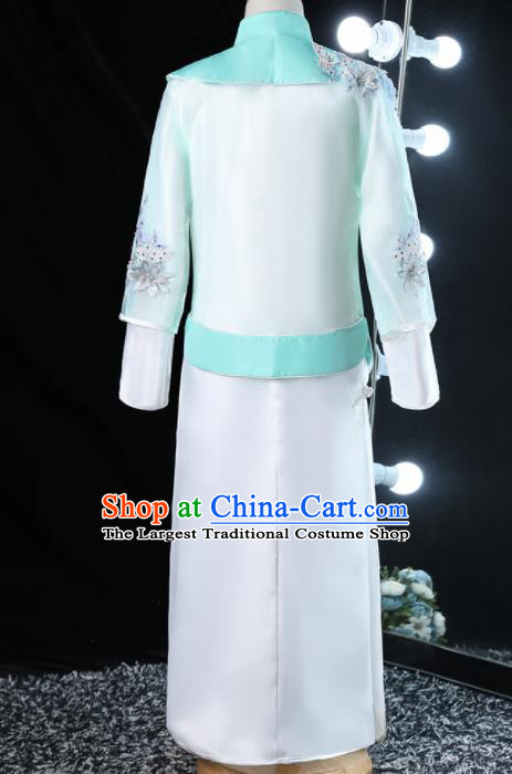 Chinese Children Day Classical Dance Performance Green Outfits Kindergarten Boys Stage Show Costume for Kids