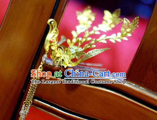 Chinese Traditional Ancient Court Queen Phoenix Tassel Hairpins Classical Hanfu Hair Accessories for Women