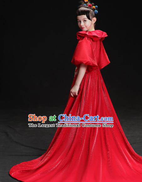 Chinese New Year Classical Dance Performance Red Dress Kindergarten Girls Stage Show Costume for Kids