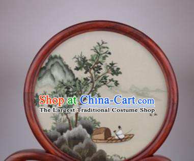 Chinese Traditional Suzhou Embroidery Desk Folding Screen Embroidered Rosewood Decoration Embroidering Craft