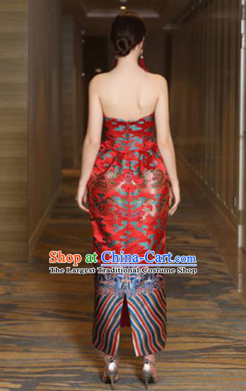 Chinese New Year Performance Red Full Dress National Dance Stage Show Costume for Women
