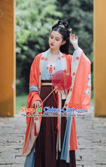 Traditional Chinese Song Dynasty Imperial Concubine Replica Costumes Ancient Court Princess Hanfu Dress for Women