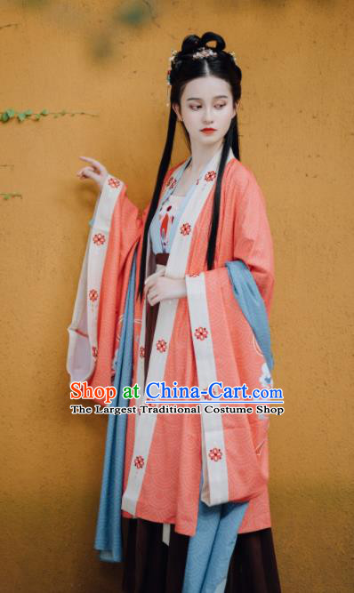 Traditional Chinese Song Dynasty Imperial Concubine Replica Costumes Ancient Court Princess Hanfu Dress for Women