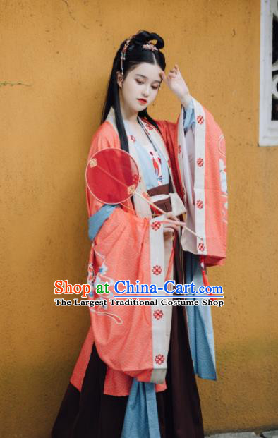 Traditional Chinese Song Dynasty Imperial Concubine Replica Costumes Ancient Court Princess Hanfu Dress for Women