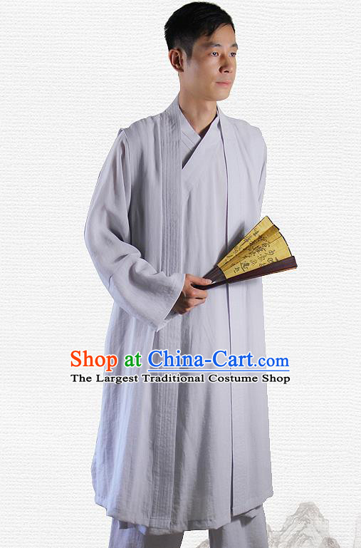 Traditional Chinese Martial Arts Grey Outfits Kung Fu Wudang Taoist Priest Tai Chi Costume for Men