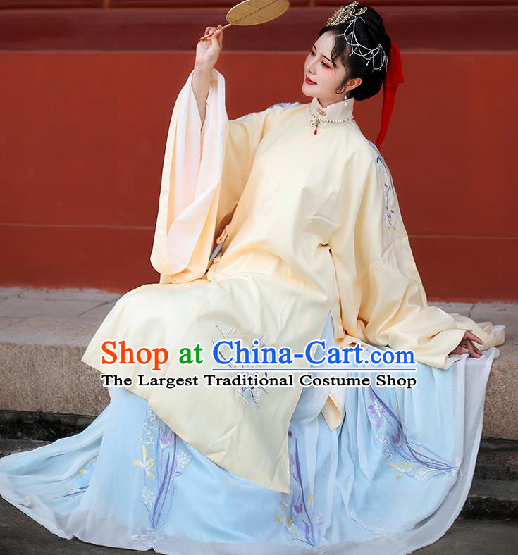 Traditional Chinese Ming Dynasty Palace Countess Embroidered Hanfu Dress Ancient Imperial Consort Replica Costume for Women