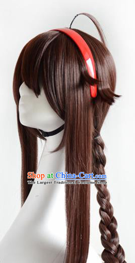 Top Grade Cosplay Fairy Swordsman Brown Wigs Hair Accessories for Women