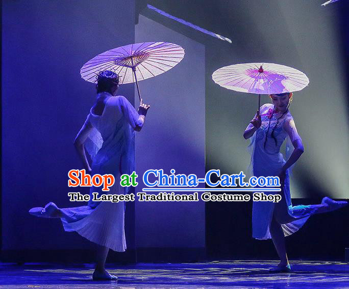 Xiao Cheng Yu Xiang Traditional Chinese Classical Dance Umbrella Dance Costume and Headwear for Women