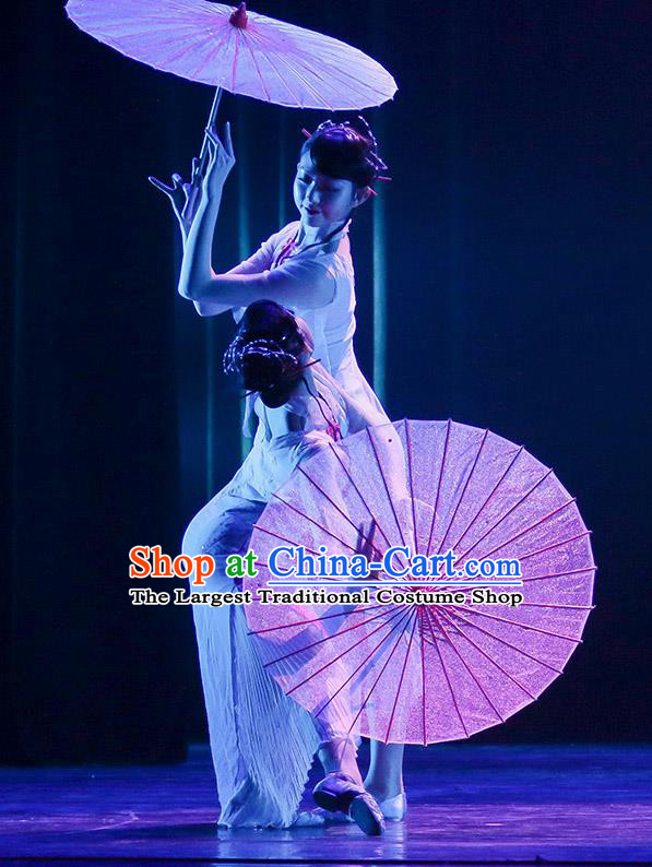 Xiao Cheng Yu Xiang Traditional Chinese Classical Dance Umbrella Dance Costume and Headwear for Women