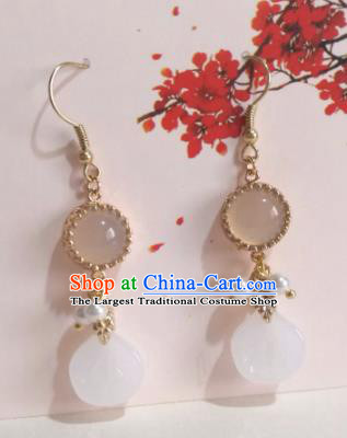 Traditional Chinese Classical Chalcedony Earrings Hanfu Jewelry Accessories for Women