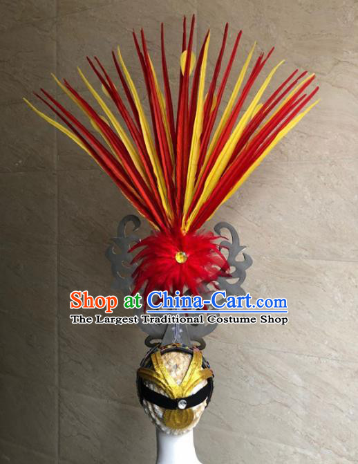 Top Halloween Deluxe Feather Hat Brazilian Carnival Samba Dance Hair Accessories for Women