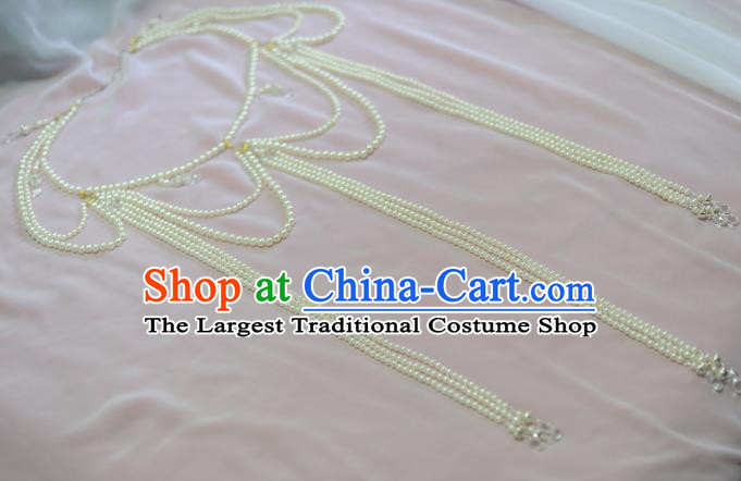 Traditional Chinese Hanfu Pearls Tassel Belts Ancient Princess Waist Accessories for Women