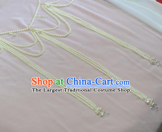 Traditional Chinese Hanfu Pearls Tassel Belts Ancient Princess Waist Accessories for Women