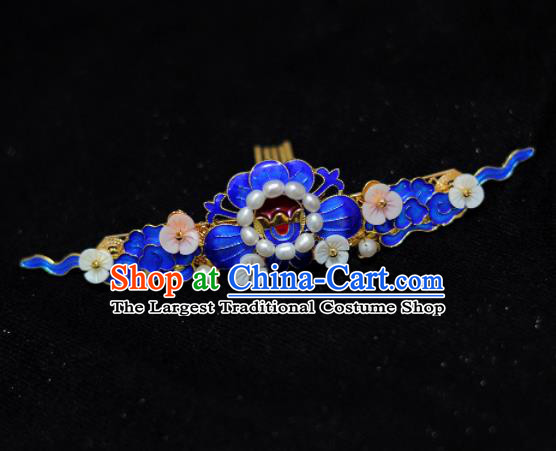 Traditional Chinese Classical Cloisonne Hair Comb Hairpins Ancient Princess Hanfu Hair Accessories for Women