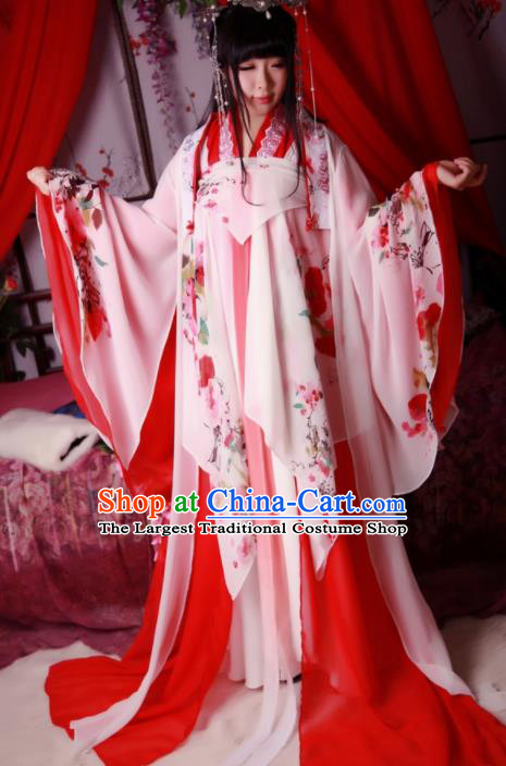 Traditional Chinese Cosplay Female Swordsman Red Dress Ancient Princess Costume for Women