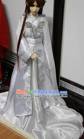 Traditional Chinese Cosplay Prince White Clothing Ancient Swordsman Nobility Childe Costume for Men