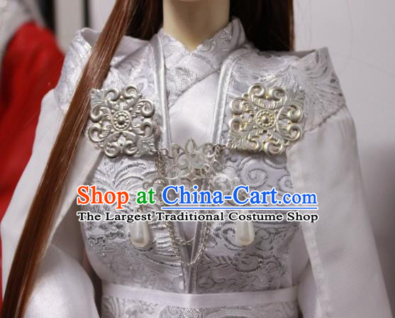 Traditional Chinese Cosplay Prince White Clothing Ancient Swordsman Nobility Childe Costume for Men