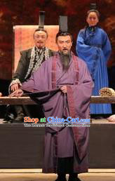 Chinese Drama Shang Yang Qin Dynasty Minister Purple Clothing Stage Performance Dance Costume for Men
