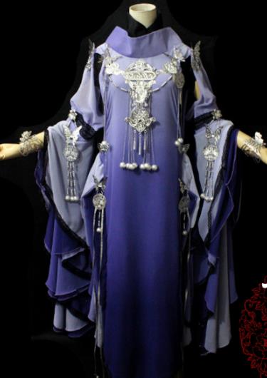 Chinese Cosplay Game Fairy Purple Dress Ancient Female Swordsman Knight Costume for Women