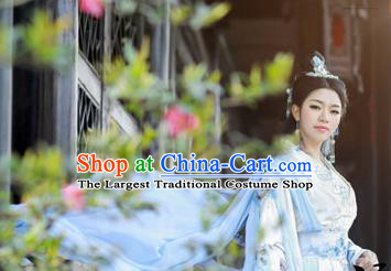 Chinese Cosplay Goddess Princess Embroidered Dress Ancient Female Swordsman Knight Costume for Women