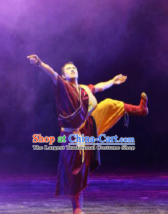 Chinese Tamrac Heaven Zang Nationality Monk Lama Clothing Stage Performance Dance Costume for Men