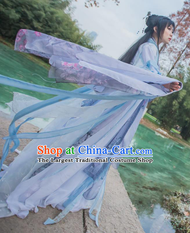 Chinese Ancient Cosplay Fairy Princess White Dress Traditional Hanfu