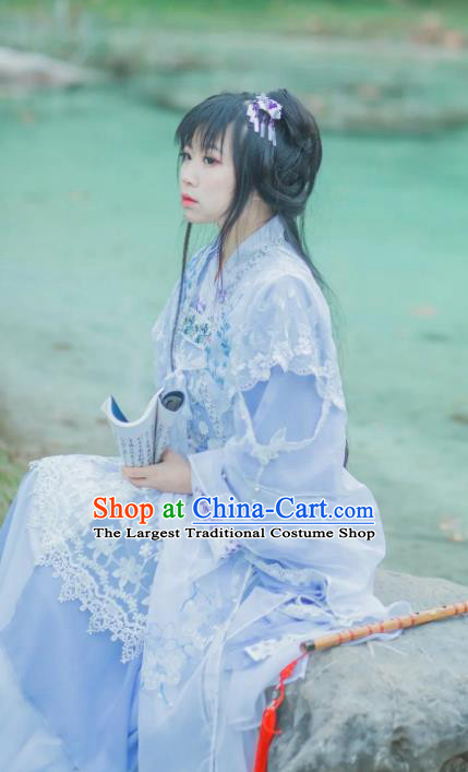 Chinese Cosplay Tang Dynasty Princess Lilac Dress Ancient Female Swordsman Knight Costume for Women