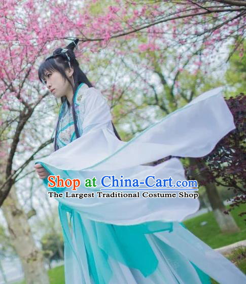 Chinese Cosplay Princess Green Dress Ancient Female Swordsman Knight Costume for Women