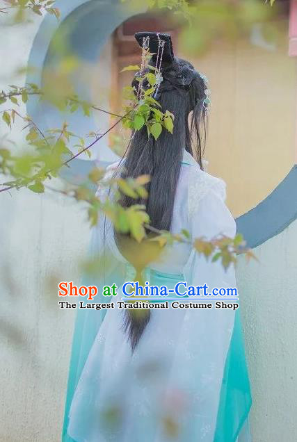 Chinese Cosplay Princess Green Dress Ancient Female Swordsman Knight Costume for Women