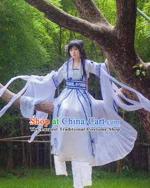 Chinese Cosplay Royal Princess Dress Ancient Female Swordsman Knight Costume for Women
