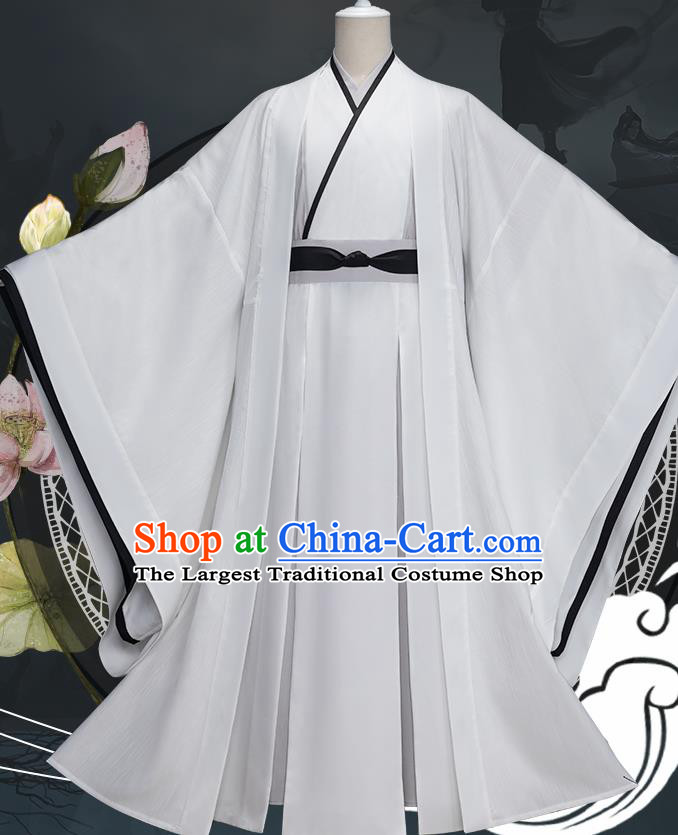 Traditional Chinese Cosplay The Untamed Nobility Childe White Clothing Ancient Swordsman Costume for Men
