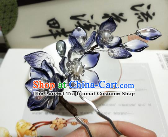 Traditional Chinese Hanfu Palace Purple Flowers Hairpins Ancient Princess Hair Accessories for Women