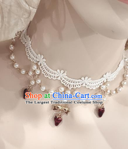 Top Grade Gothic Princess Garnet Necklace Handmade Necklet Accessories for Women