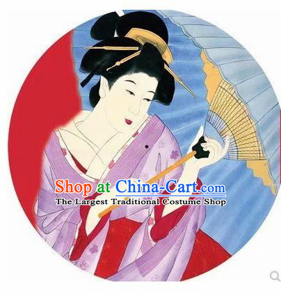 Japanese Handmade Printing Purple Kimono Geisha Oil Paper Umbrella Traditional Dance Umbrellas