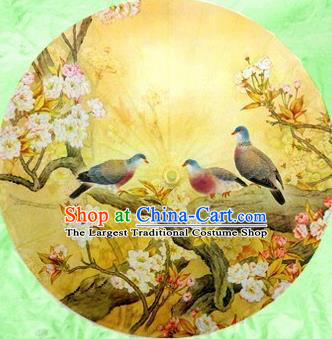 Chinese Handmade Printing Begonia Birds Oil Paper Umbrella Traditional Decoration Umbrellas