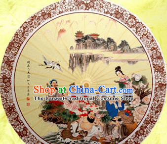 Chinese Handmade Printing Eight immortals Oil Paper Umbrella Traditional Decoration Umbrellas