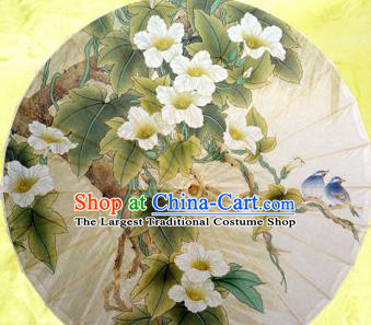 Chinese Handmade Printing Petunia Bird Oil Paper Umbrella Traditional Decoration Umbrellas