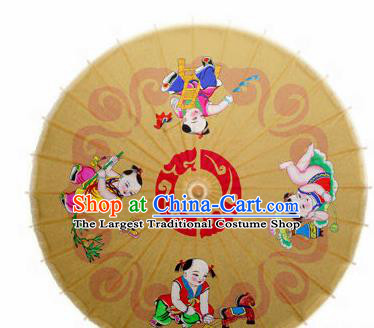 Chinese Handmade Printing Children Oil Paper Umbrella Traditional Decoration Umbrellas