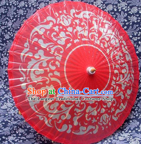 Chinese Handmade Printing Clouds Red Oil Paper Umbrella Traditional Decoration Umbrellas