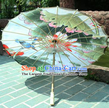 Handmade Chinese Classical Dance Printing Lotus Leaf Paper Umbrella Traditional Cosplay Decoration Umbrellas