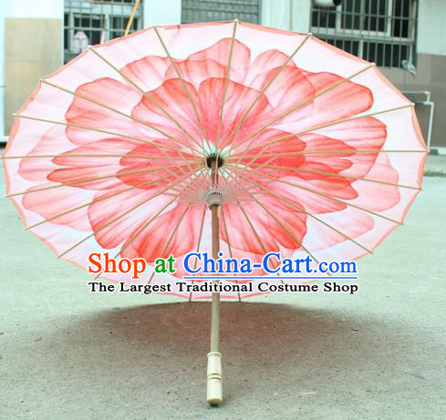 Handmade Chinese Classical Dance Printing Red Peony Silk Umbrella Traditional Cosplay Decoration Umbrellas