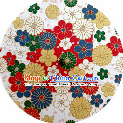 Japanese Handmade Printing Daisy Oil Paper Umbrella Traditional Decoration Umbrellas