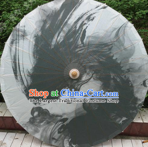 Chinese Classical Dance Handmade Ink Painting White Paper Umbrella Traditional Decoration Umbrellas
