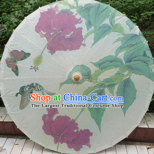 Chinese Classical Dance Handmade Printing Phalaenopsis Paper Umbrella Traditional Decoration Umbrellas