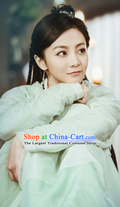 Ancient Chinese Royal Princess Green Hanfu Dress Drama Female Swordsman Costumes for Women