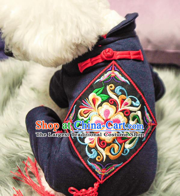 Traditional Asian Chinese Embroidered Winter Dog Costumes for New Year
