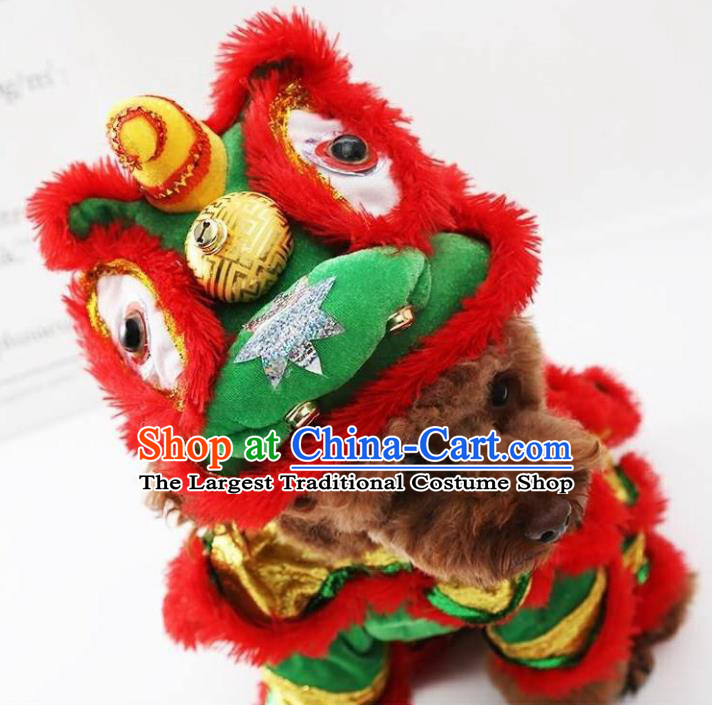 Traditional Asian Chinese Pets Winter Clothing Dog Lion Dance Costumes for New Year Spring Festival