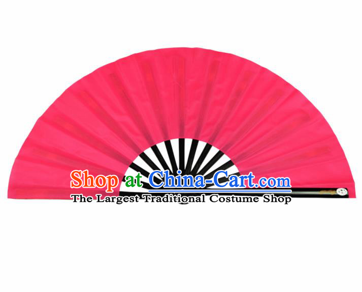 Chinese Handmade Martial Arts Rosy Fans Accordion Fan Traditional Kung Fu Folding Fan