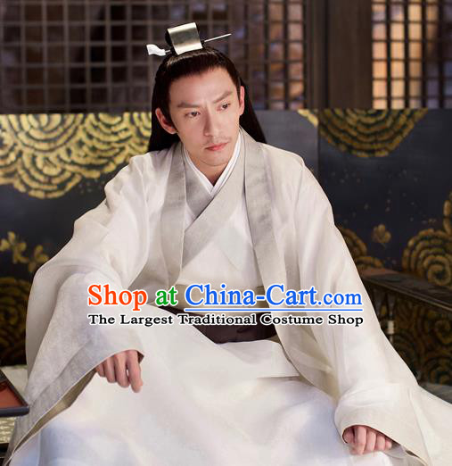 Drama Love and Destiny Ancient Chinese Swordsman Jiu Chen Chang Chen White Costumes for Men