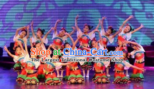 Traditional Chinese Folk Dance Spring Festival Fan Dance Clothing Yangko Dance Stage Show Costume for Kids